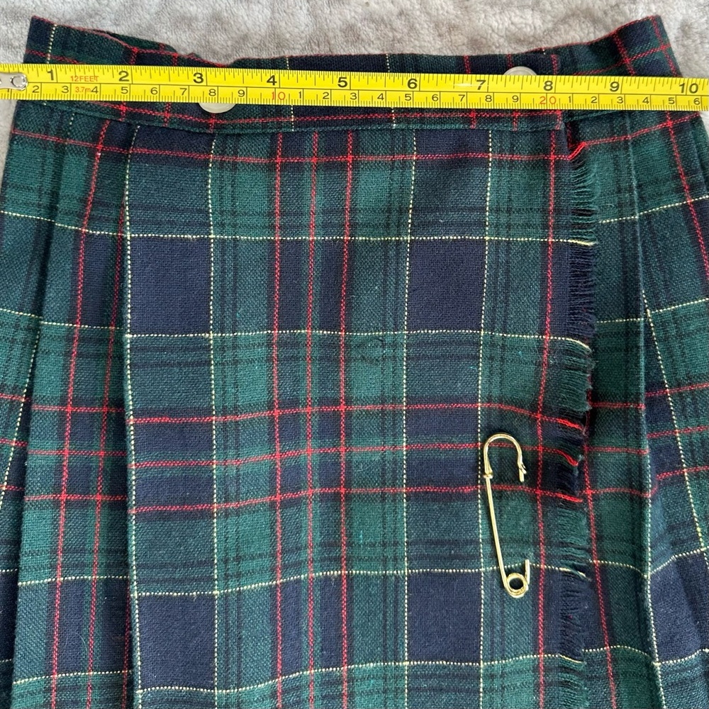 ✨Vintage RARE✨ Mini Plaid Tartan Skirt Girls size 5 BLUE GREEN RED School Girl - Picture 11 of 13